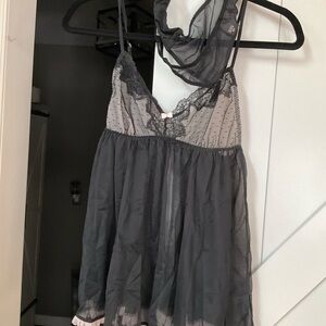 Elegant Black Lace Nightgown Victorias Secret Babydoll Lingerie Small